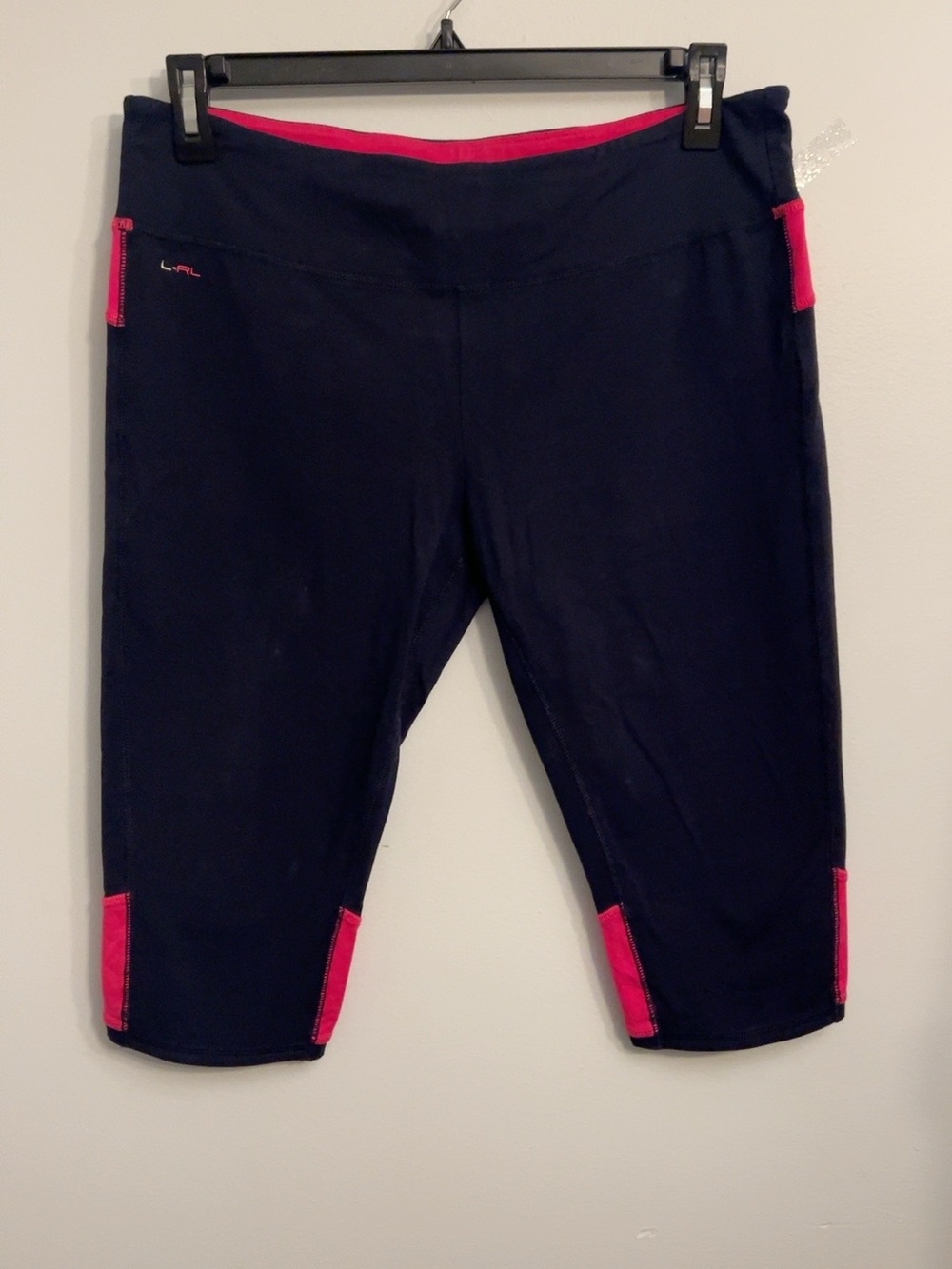 Ralph Lauren Navy Capri Leggings with Pink Accents
